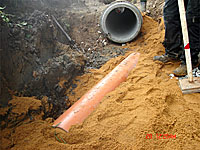 Verlegung einer Regenwasserleitung Beton DN 300